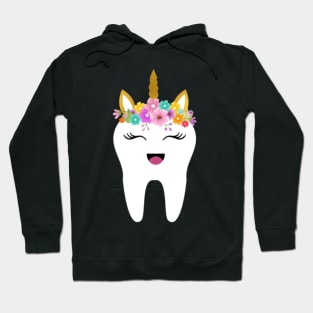 Unicorn Tooth Dentist Tooth Fairy Gift First Tooth Hoodie